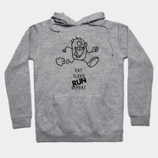 Harvey in Eat Sleep Run Repeat mode Hoodie